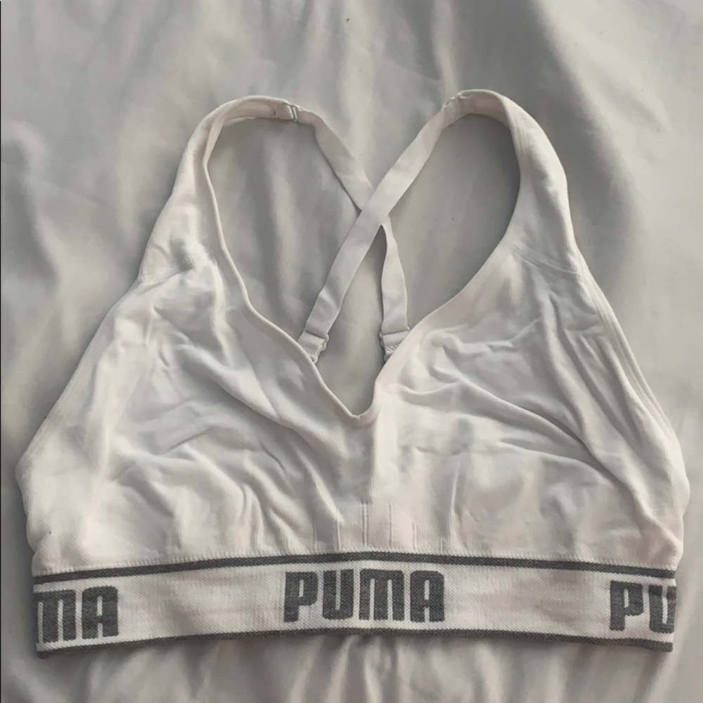 White puma sports bra